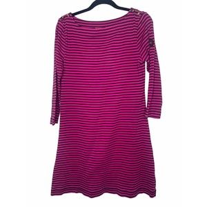 Tory Burch Womens Pima Cotton 3/4 Sleeve Tee Shirt Dress Size Large Stri…